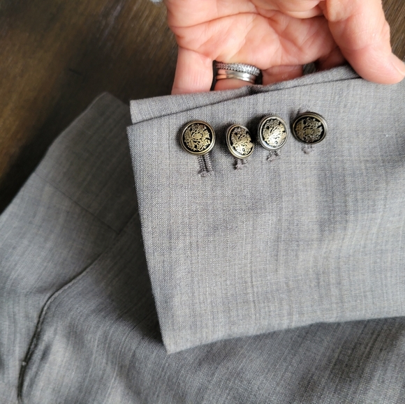 Aritzia Talula Woven Wool Grey Blazer - Size 6 - Picture 4 of 12